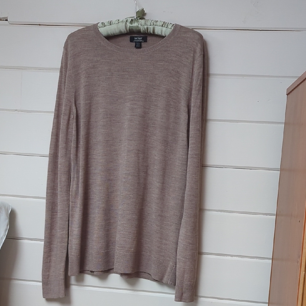 Lord & Taylor Beige Merino Sweater